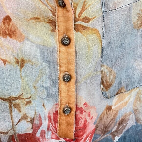 Soft Surroundings Floral Tunic Top with Embroidered Back Large - Picture 5 of 9